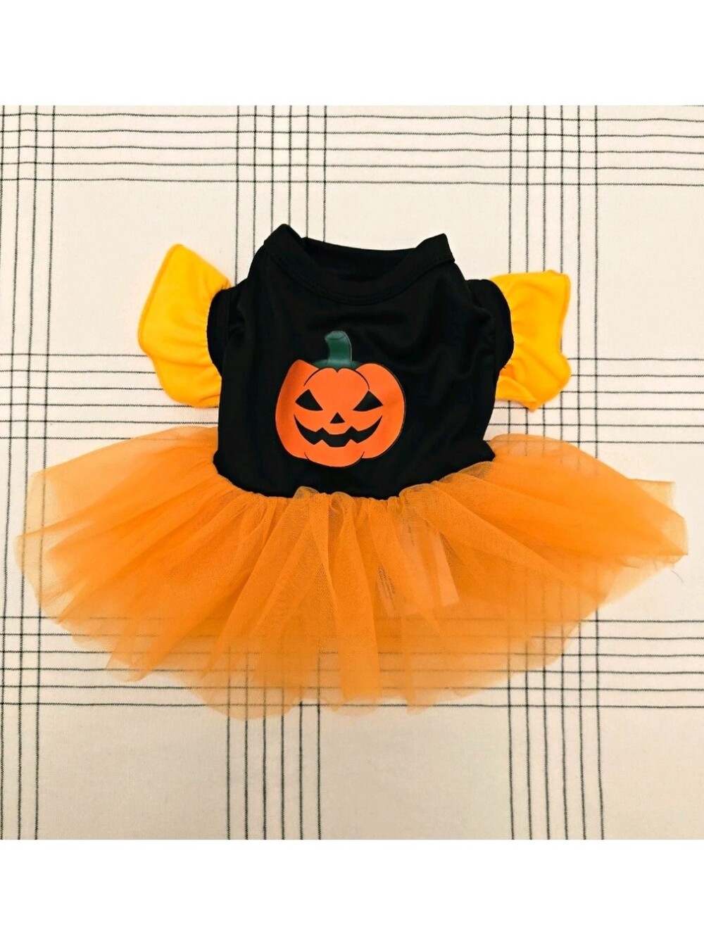 Dog Halloween Costume Dress Size S Black Orange Pumpkin Tutu Pet Apparel NWT